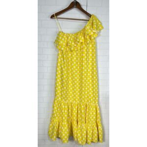 Lisa Marie Fernandez Womens Dress Size M Yellow Polka Dot Ruffle